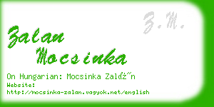 zalan mocsinka business card